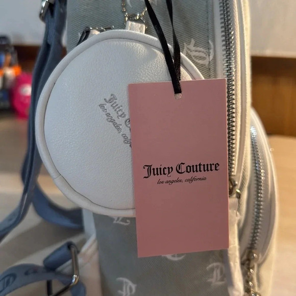 Juicy Couture “Queen of Everything” Denim Mini Backpack w/Sparkle Logo - Picture 7 of 8